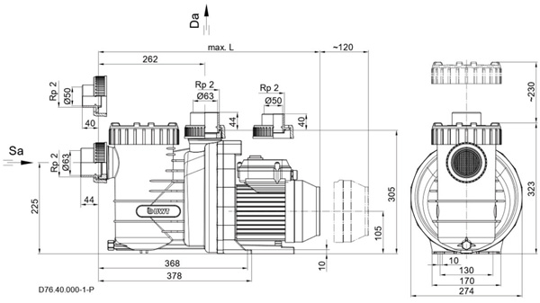 BWT i-Star Filterpumpe Seitenansicht